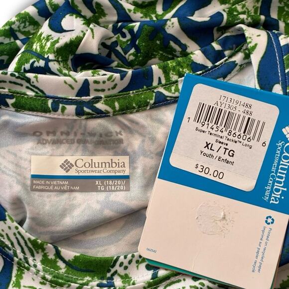Columbia Youth PFG Rash-guard Sandy Shores Long Sleeve Sunguard Shirt NWT - Picture 7 of 7